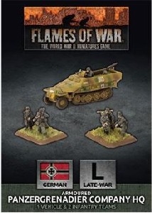 Flames of War - GBX168 Panzergrenadier HQ Company plastic