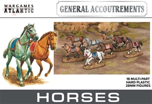 Wargames Atlantic - General Accoutrements: Horses Set Plastic