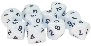 Warlord Games  - 10 White D10 Dice