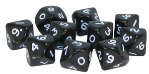 Warlord Games  - 10 Black D10 Dice