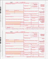 1099INT Interest 4part 1wide Carbonless With State Copy