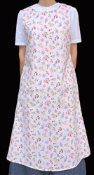Pinafore Apron Ladies Serene Pink bouquets cotton floral Size S 6 8