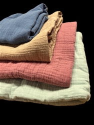 Handmade Blue, Pink, Tan, Mint Green in Gauze Cotton Baby Blanket custom made