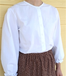 Ladies Blouse Classic Button Front Featured Fabric all sizes