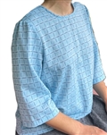Ladies Slip-on Blouse Blue Plaid cotton size 16