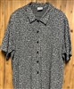 Ladies Plus blouse Napa Valley black white check embroidered floral preowned size 2X 3X