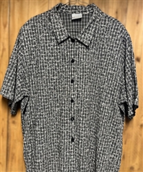 Ladies Plus blouse Napa Valley black white check embroidered floral preowned size 2X 3X