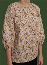 Ladies Peasant Blouse Raglan Sleeve Midnight Garden Blush Pink floral size S 6 8