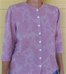 Ladies Blouse Classic Button Jacquard Woodrose cotton size 12