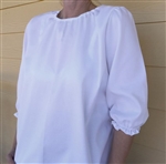 Ladies Peasant Blouse Maternity White cotton Oxford size S 6 8