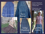 Girl 4 Tiered Skirt in Denim, Chambray, Flannel, & more custom sizes M 8 10 and L 12 14