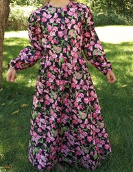 Girl Classic Dress  Penelope Black floral cotton size 8 X -long