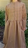 Girl Classic Dress Tan & Brown Plaid Flannel cotton size 10 X-long