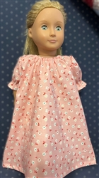 Doll nightgown for 18 in. Pink floral cotton