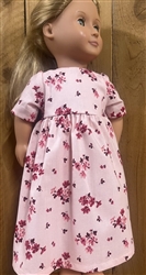 Doll dress for 18 in. pink floral cotton