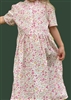 Girl Classic Dress with Gathered skirt Spring Pink floral cotton size 4 X-long