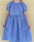 Girl Peasant Dress Chambray Patchwork size 4 X-long