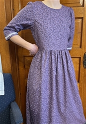 Ladies Dress Slip-on Wisteria purple floral poly/cotton size 8 10