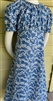 Girl Regency Dress Blue floral cotton size M 7 8 X-long