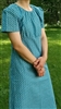 Ladies Regency Dress country blue floral cotton size M 10 12 Petite