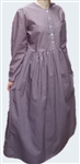 Ladies Victorian Day Dress Dusty Blue floral cotton size 12