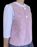 Ladies Button Vest Pink cotton quilted size M 10 12 preowned
