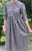 Ladies Dress Button Front Edwardian Manchester Pepper gray cotton size 6 Petite