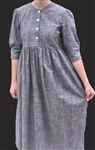 Ladies Dress Button Front Edwardian Manchester Pepper gray cotton size 6 Petite