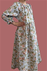 Girl Peasant Dress in Featured Fabric Short Sleeves all sizes
