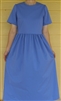 Ladies Dress Slip-on solid blue poly/cotton stretch size 8