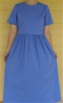 Ladies Dress Slip-on solid blue poly/cotton stretch size 8