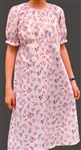 Girl Regency Dress Serene Pink Bouquets cotton size XL 14 16 X-long