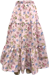 Girl Tiered Skirt Serene pink floral cotton size M 8 10
