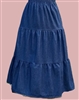 Girl Tiered Skirt Navy Blue Denim size L 12 14 Petite