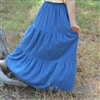 Girl Tiered Skirt Light Blue Denim size L 12 14 X-long