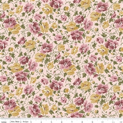 Riley Blake Midnight Garden Blush Pink Floral cotton Fabric 1/2 yard