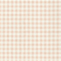 Cotton Double Gauze Tan Check Fabric by the yard