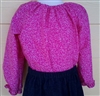 Girl Peasant Blouse Bright Pink Swirls cotton size 4