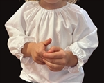 Girl Peasant Blouse White cotton long sleeves size 3