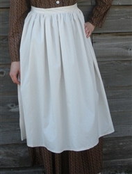 Girl Medium Apron Prairie costume white cotton muslin size M 8 10 12