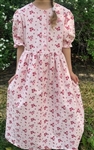 Girl Dress Button Front with Gathered Skirt Pink Floral size 10 Tall