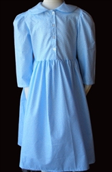 Girl dress with collar for costumes light blue size 7