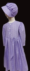 Girl dress with bonnet for costumes light purple size 7