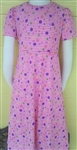 Girl A-line Loungewear Dress Pink Knit Floral Cotton size 10