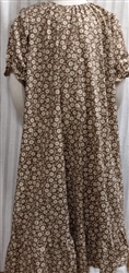 Girl Loungewear Summer Gown Brown Floral Cotton size L 10 12