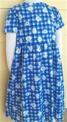Girl Knit Dress cotton Blue Garden floral size 6