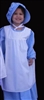 Girl dress, pinafore & bonnet set for costumes blue size S 5 6 7