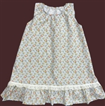 Baby Girl Jumper Peasant Midnight Garden Ditzy Blue Floral cotton with lace size 3