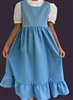 Girl Jumper with Gathered skirt Blue Stripe with ruffle size 7