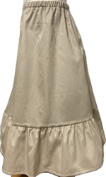 Girl A-line Skirt with Ruffle Tan Khaki Twill cotton size 8